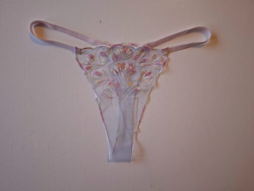 Transparante bloemen patroon string