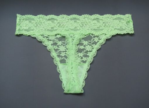 Neon Groen kanten string - Afbeelding 2