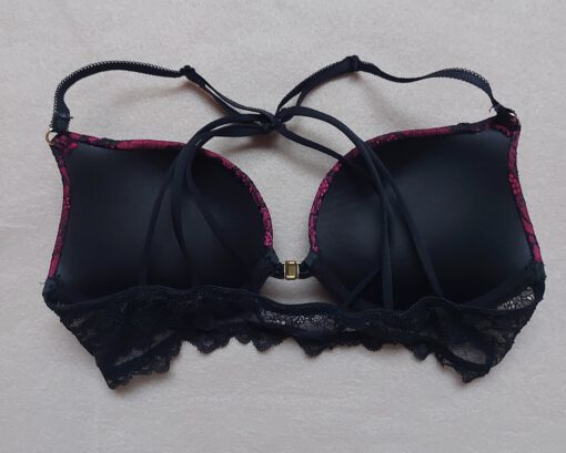 Bordeaux rode push up bh met kant - Afbeelding 2