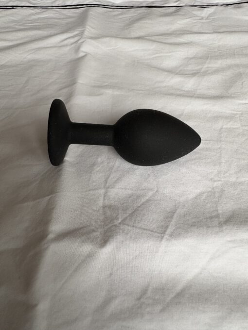 Zwarte buttplug met steen - Afbeelding 4