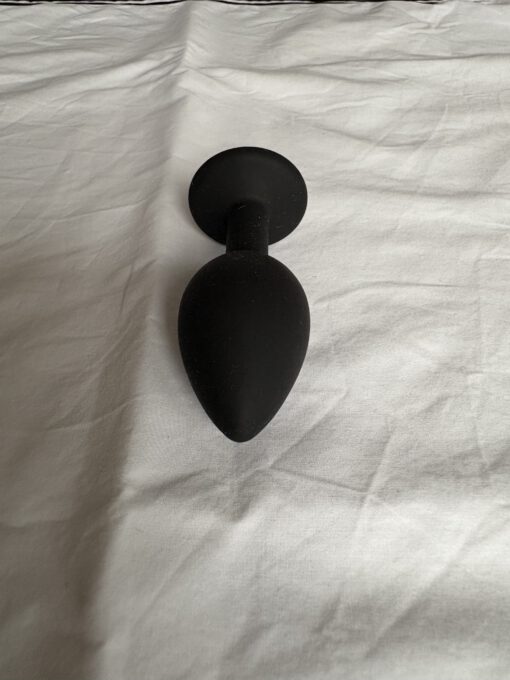 Zwarte buttplug met steen - Afbeelding 3