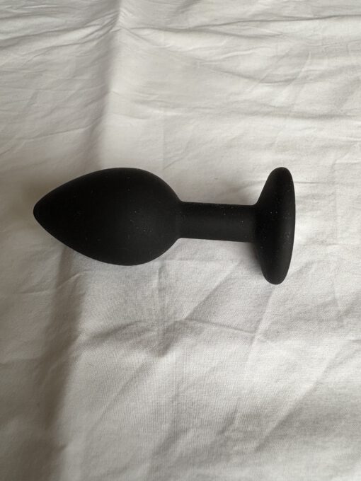 Zwarte buttplug met steen - Afbeelding 2