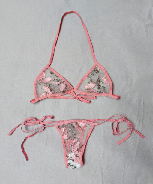 Roze doorschijnend setje