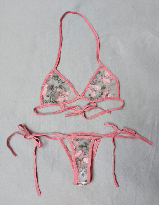 Roze doorschijnend setje - Afbeelding 2