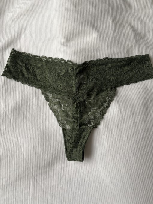 Groene kanten brasilian string