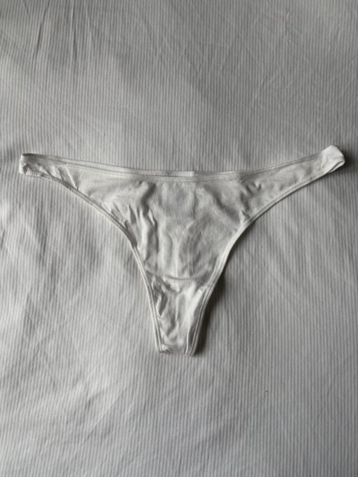 Witte katoenen string