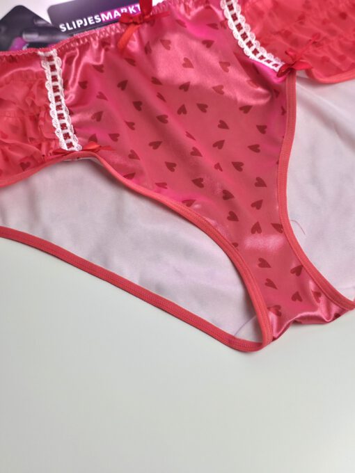 Valentine's - Hoge satijnen slip met schattige hartjes - Afbeelding 2