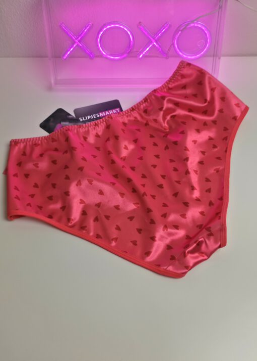 Valentine's - Hoge satijnen slip met schattige hartjes - Afbeelding 3