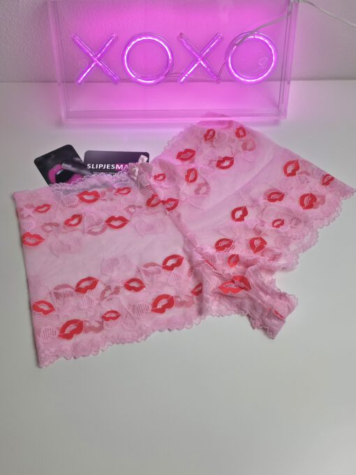 Valentine's - Roze hoog model kuslipjes hipster