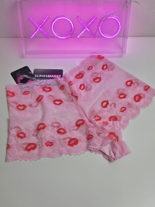 Valentine's - Roze hoog model kuslipjes hipster - Afbeelding 3