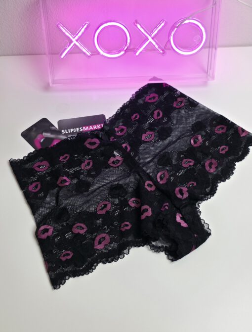 Valentine's - Zwarte hoog model kuslipjes hipster
