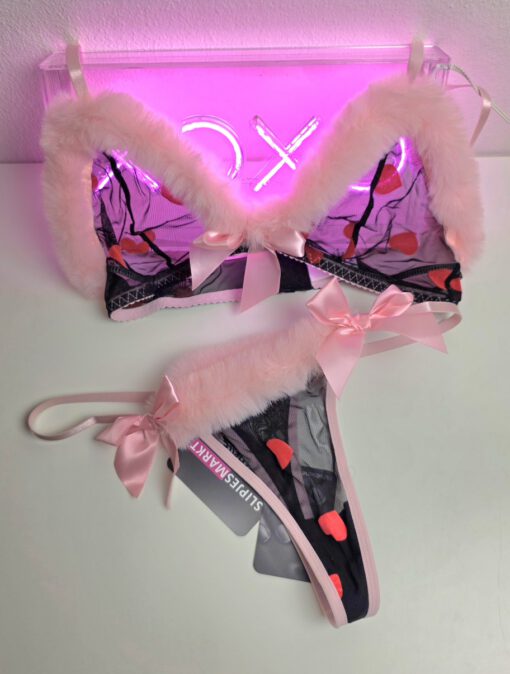 Valentine's - Fluffy doorschijnend setje