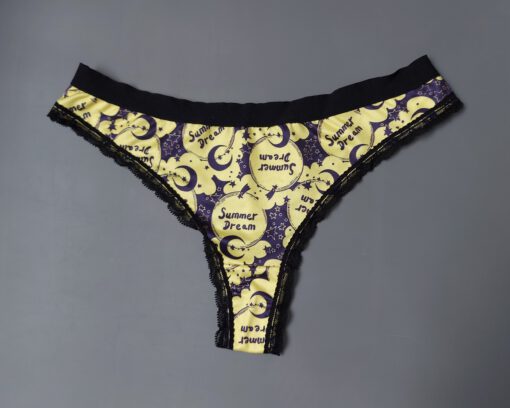 Geel met zwarte string