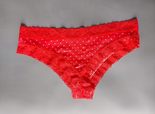 Hipster rood met witte stippen