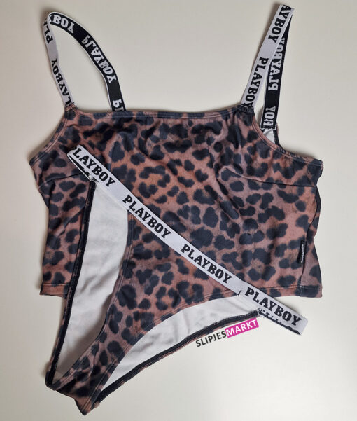 Gedragen Playboy panterprint setje