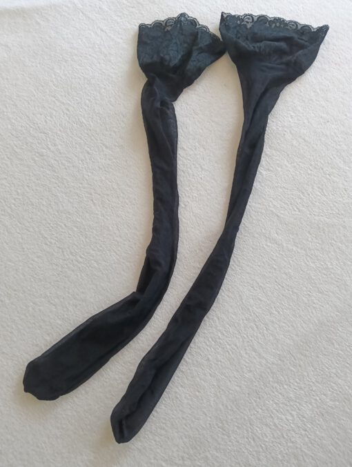 Zwarte kousen met kant