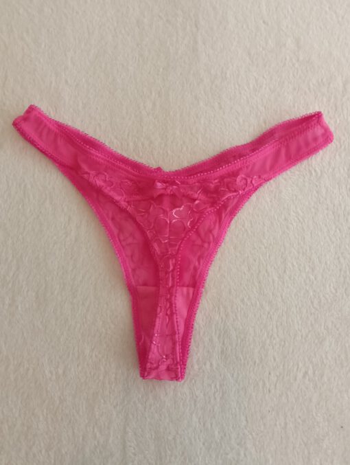 Neon roze string met hartjes - Afbeelding 2