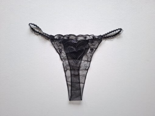 Transparante hartjes string