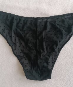 Alternative view of Zwarte doorschijnende slip met stippen