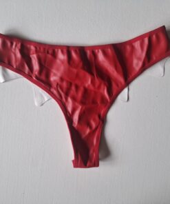 Rode lederlook string