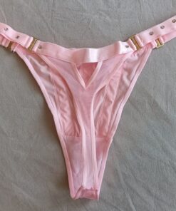 Alternative view of Spannende Roze string met hartje en steentjes...