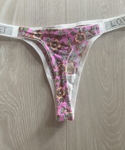 Alternative view of Sexy roze string met strass-steentjes