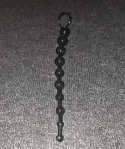 Zwarte anaal ketting met ring