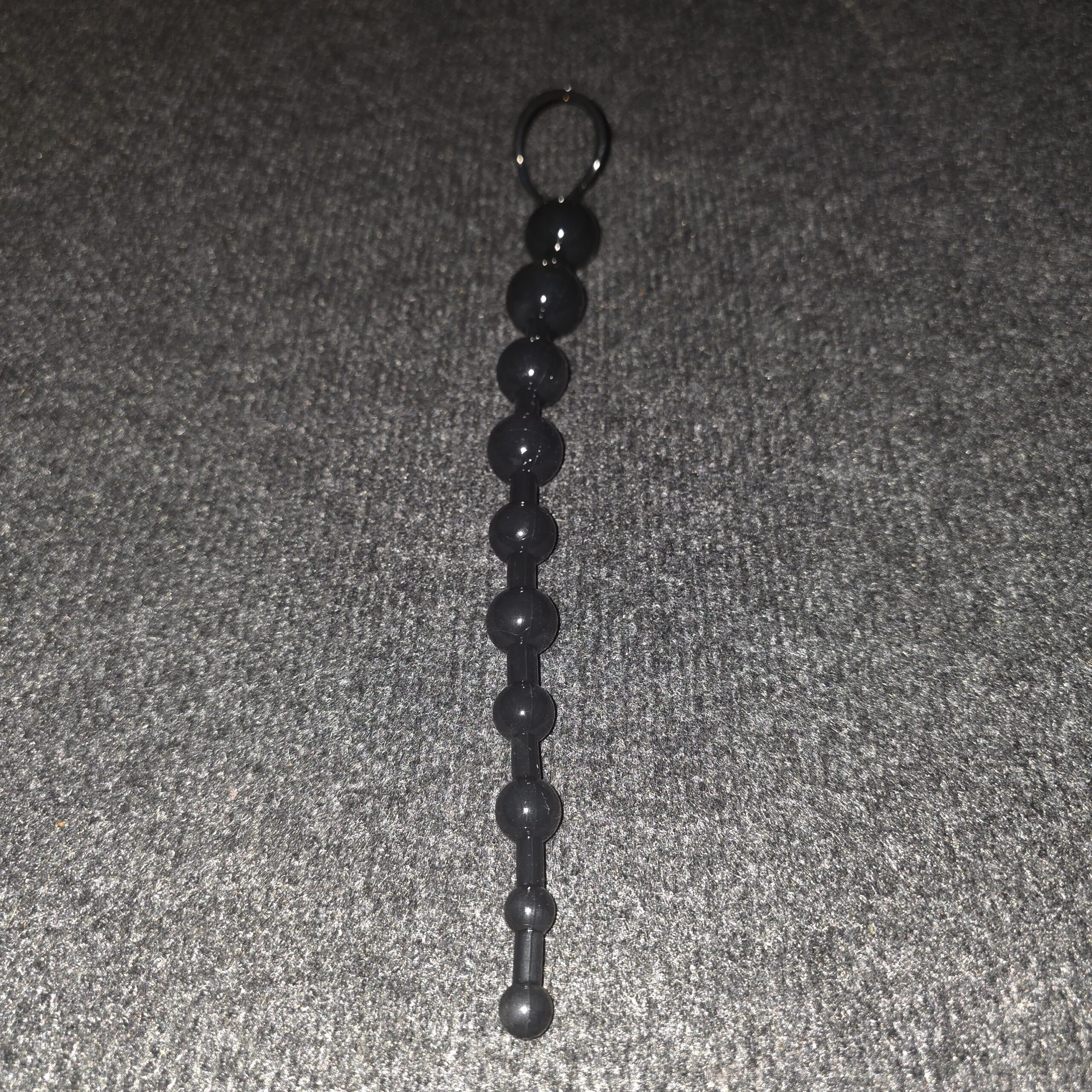 Zwarte anaal ketting met ring