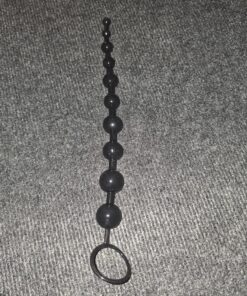 Alternative view of Zwarte anaal ketting met ring