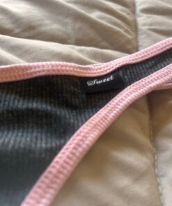 Donkergrijze string met roze randje - Afbeelding 3