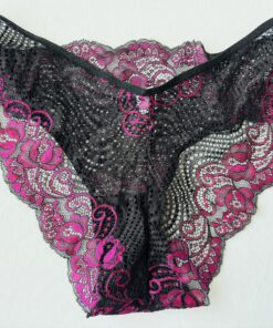 Alternative view of Zwart roze kanten slip