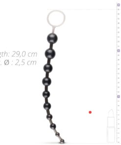 Zwarte anaal ketting met ring - Afbeelding 3