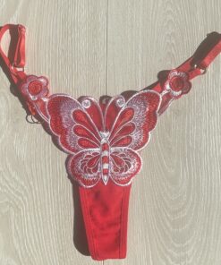 Sexy rood vlinder stringetje