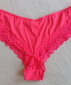 Alternative view of Roze hipster slip met kanten randje en strikje